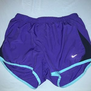 Purple and blue Nike shorts